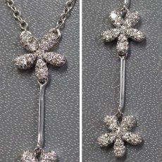 画像2: ヴァンドーム 18Kt(WG)ダイヤモンドネックレス D0.52 6.0g 花 (2)